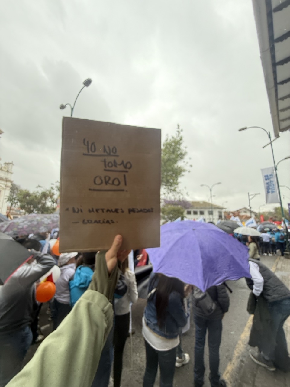 Community members preparing march signage